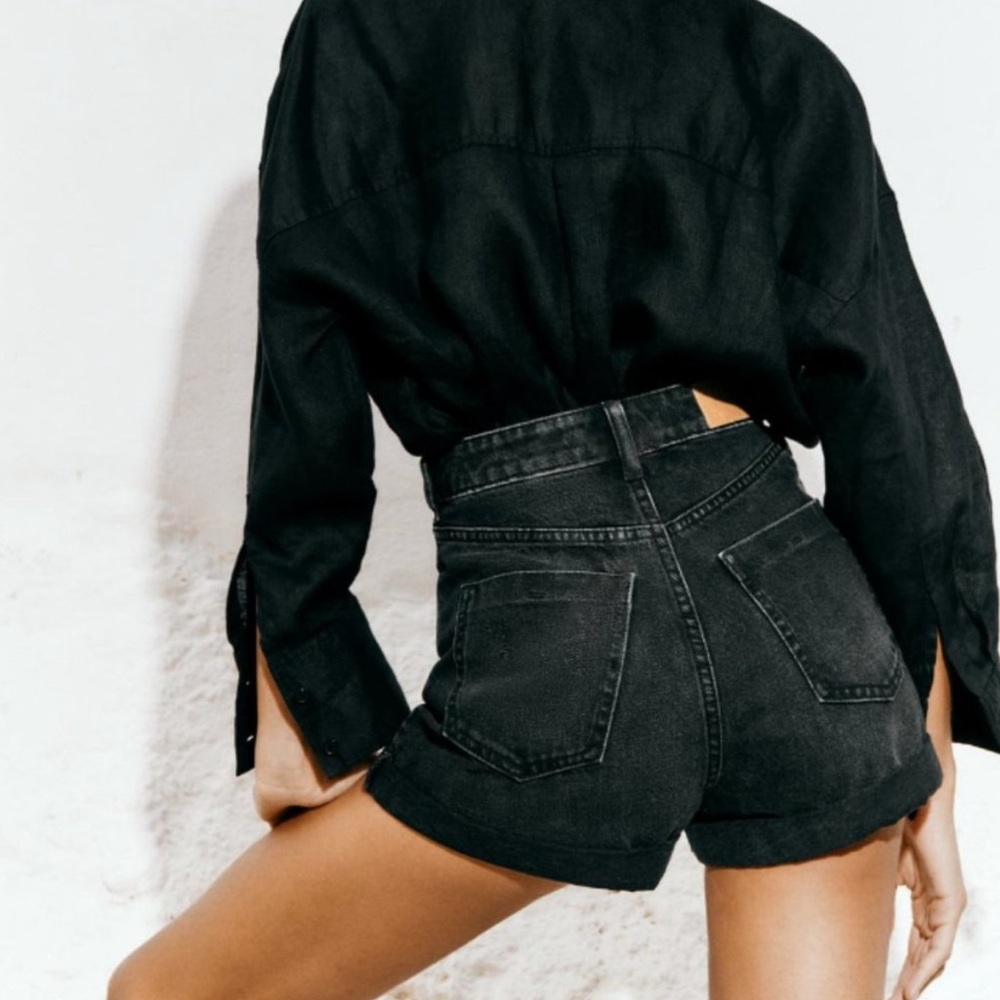 Zara Black Denim Women Shorts